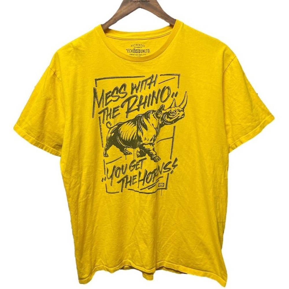 Y2K echo mess with the Rino you get the horns graphic short sleeve 2000s T-shirt